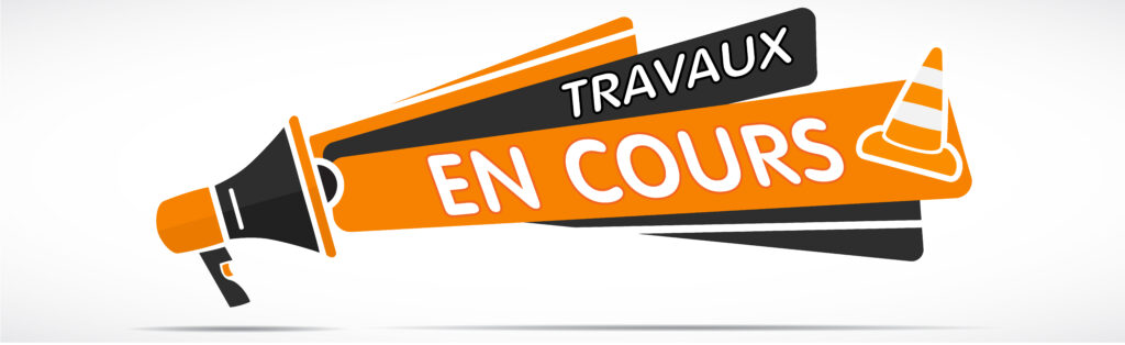Orange,And,Black,Megaphone,With,The,French,Message,”travaux,En